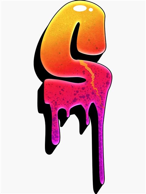 Graffiti Letters S Letter Colorful Paint Splash Style Sticker For