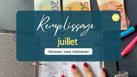 On remplit les enveloppes budget de juillet épargnes mois semaine