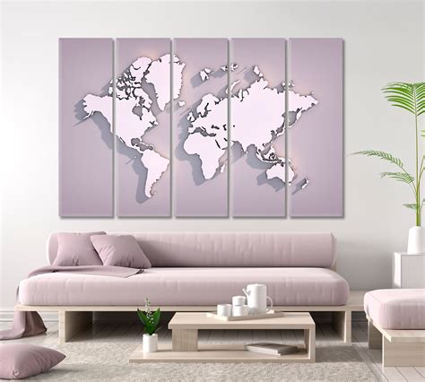 World Map Large Map on Canvas Print World Map Poster World - Etsy