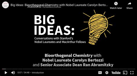 Listen: Big Ideas - Bioorthogonal Chemistry with Nobel Laureate Carolyn Bertozzi | Chemistry