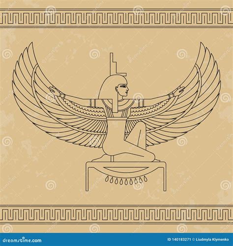 The Egyptian Goddess Isis And Set Of Egypt Hieroglyphs. Vector ...