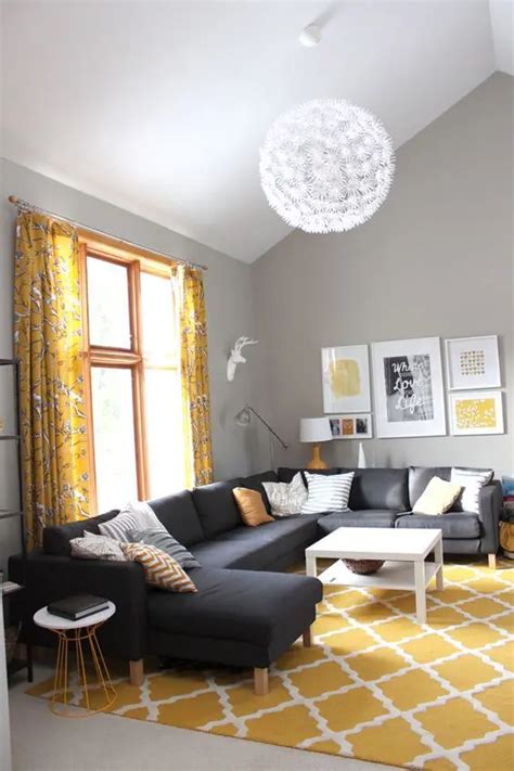 Gray And Yellow Living Room Walls Baci Living Room