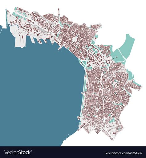 Thessaloniki map administrative area Royalty Free Vector