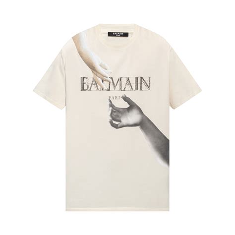 Buy Balmain Statue Printed T Shirt Blancmarron Ah0eg010gc81 Gmy Goat