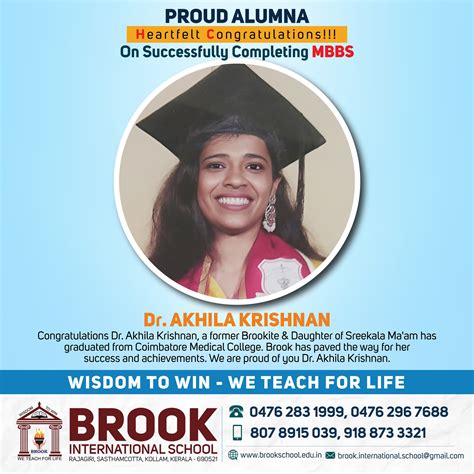 brook international school congratulations dr akhila krishnan