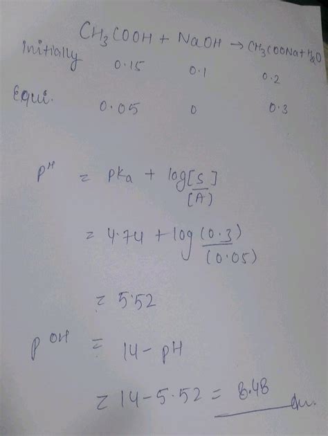 Determine The Poh Of A Solution After Mole Of Naoh Is Added To