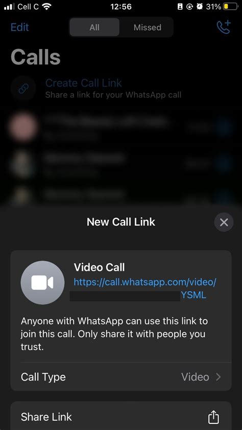 how to create a whatsapp meeting link