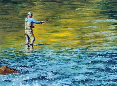 Fly-fishing I Painting by German Mckenzie | Saatchi Art | Fishing ...