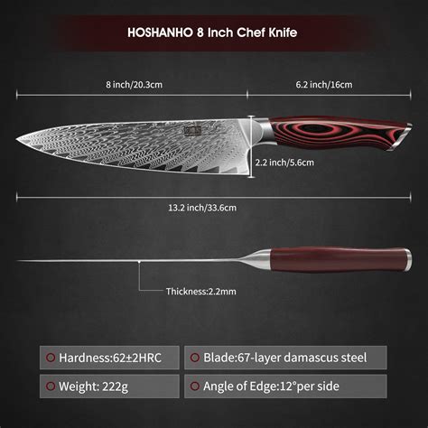 Snapklik HOSHANHO 8 Inch Damascus Chef Knife Professional VG 10