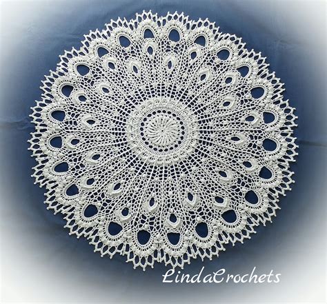 Linda Crochets White Peacock Doily