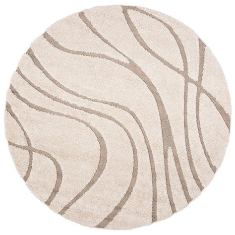 Safavieh Florida Shag Cream Beige Ft X Ft Round Solid Area Rug