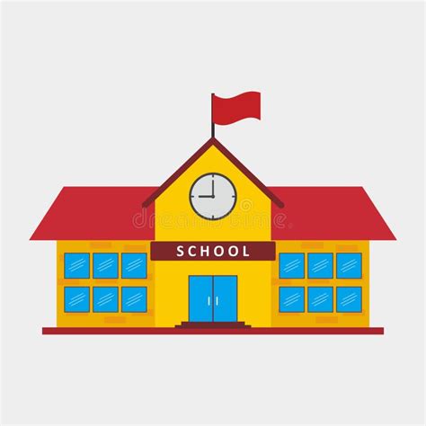 School Icon Vector School Symbol Stock Vector Illustration Of Simple