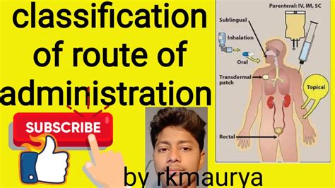 Classification Of Route Of Drug Administration In Pharmacology Route