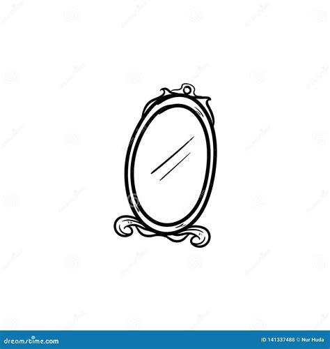 Mirror Doodle Icon Vector Hand Drawing Stock Illustration