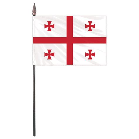 Georgia Country Stick Flag 4"x6" E Gloss - FlagCo.com