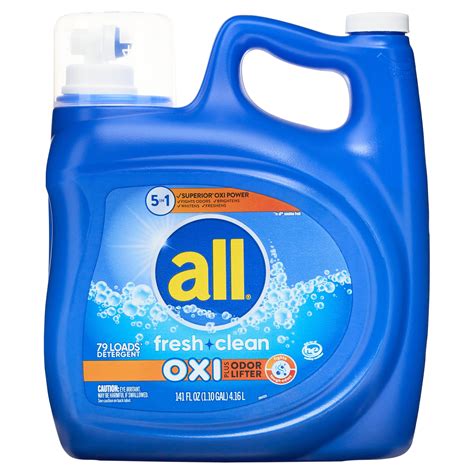 All Liquid Laundry Detergent Fresh Clean Oxi Plus Odor Lifter Fl