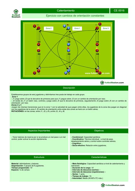 Calentamiento Ejercicio con cambios de orientación