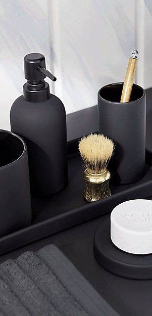 Rubber Coated Modern Black Bath Accessories Cb2 Diy Bath Products