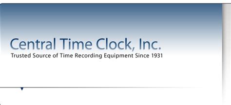 Central Time Clock, Inc. | Leaders in Time Recording Since 1931. New ...