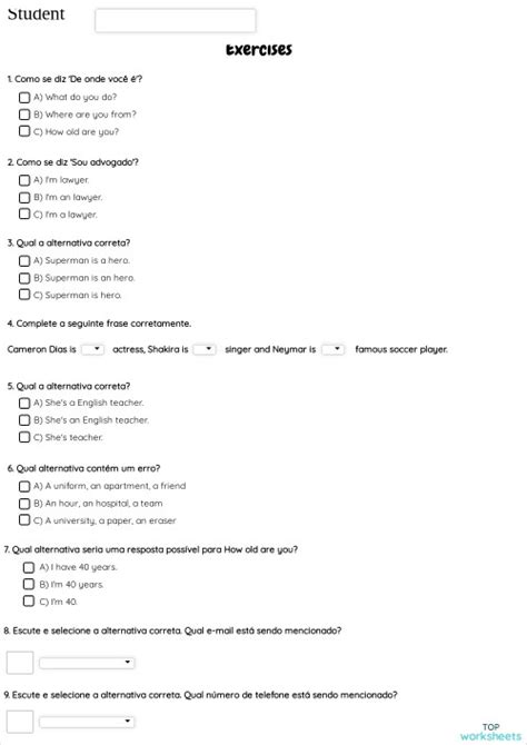 Talking About Yourself Interactive Worksheet Topworksheets