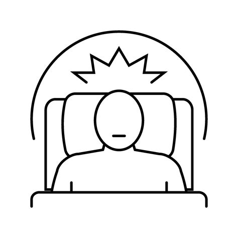 Difficulty Sleeping Disease Symptom Line Icon Vector Illustration