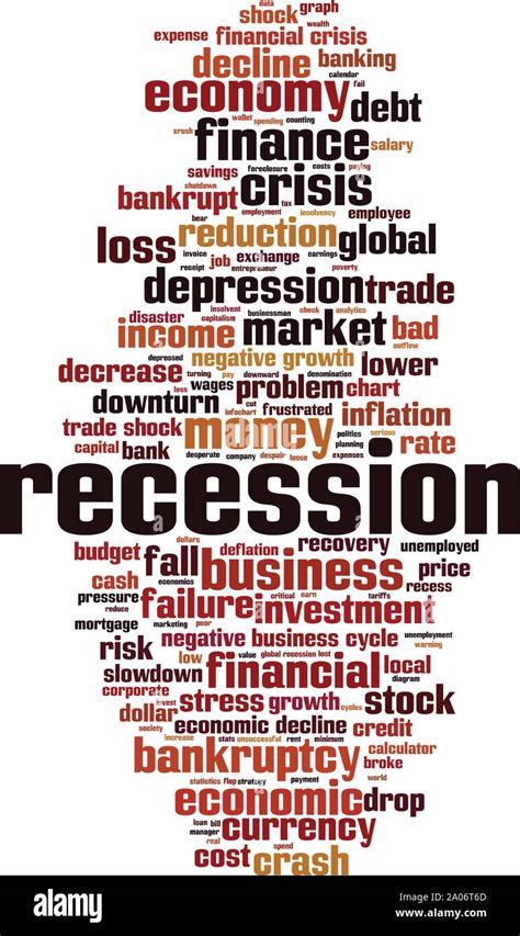 Recession Word Cloud Concept Collage Made Of Words About Recession Vector Illustration Stock