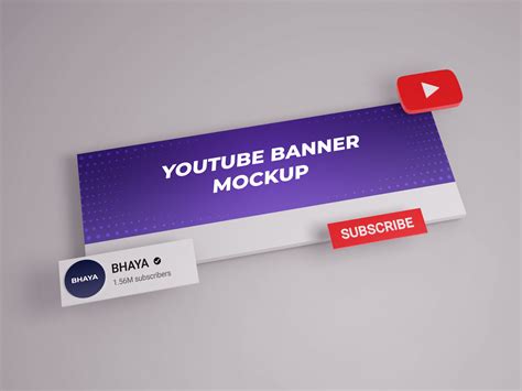 Youtube Channel Cover Banner And Display Image Interface 3d Mock By