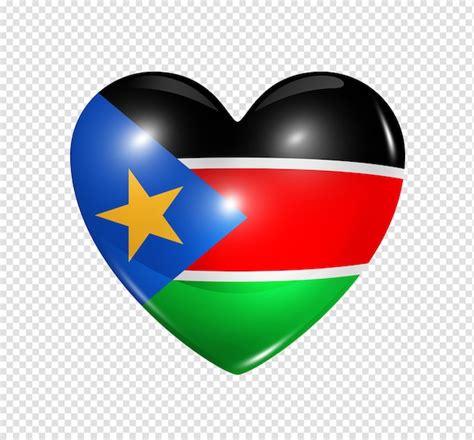 Premium Psd Love South Sudan Symbol D Heart Flag Icon Isolated On