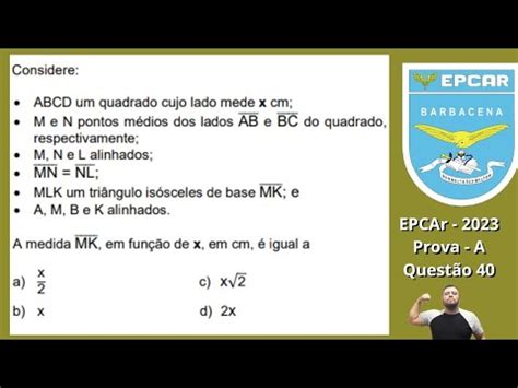 EPCAr Considere ABCD Um Quadrado Cujo Lado Mede X Cm M E N Pontos