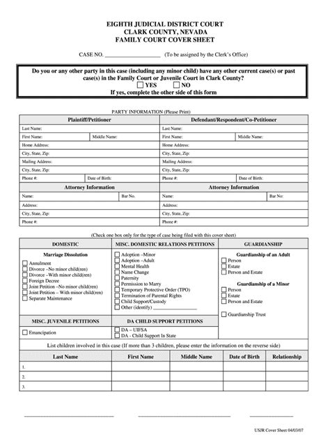 Fillable Online Clarkcountycourts Eighth Judicial District Court Clark