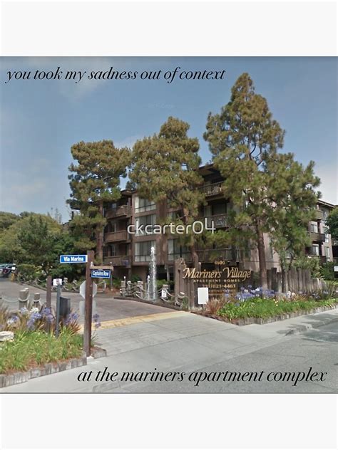 "Mariners Apartment Complex Digital Lyric Design" Poster by ckcarter04 | Redbubble