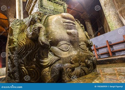 Medusa Head in Basilica Cistern Editorial Stock Image - Image of cistern, architecture: 190360959