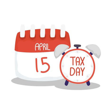 Tax day april 15 calendar and clock vector design 1870606 Vector Art at ...