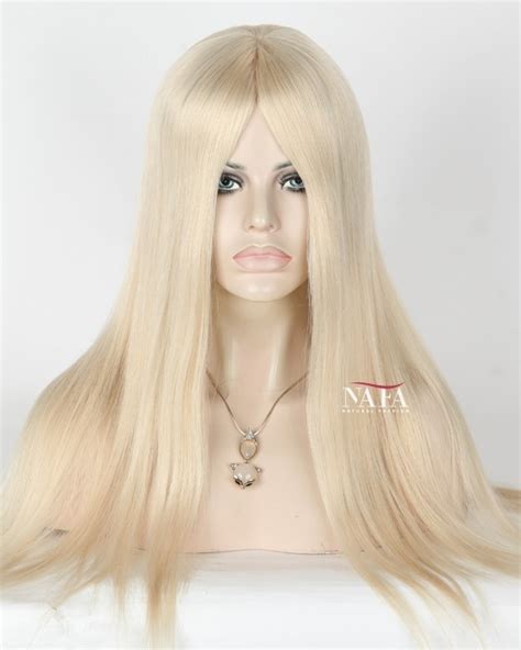 Long Platinum Blonde Human Hair Wigs White Blonde Lace Front Wig