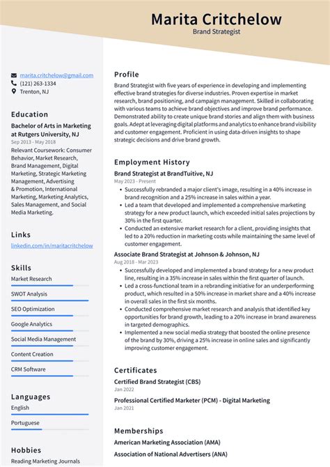 Twitter Brand Strategist Resume Examples Resumecat