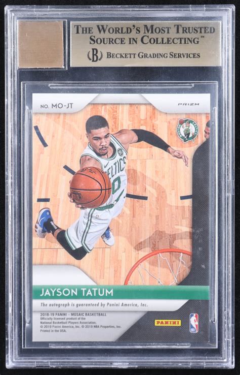 Jayson Tatum 2018 19 Panini Prizm Mosaic Autographs 11 BGS 9 5 Auto