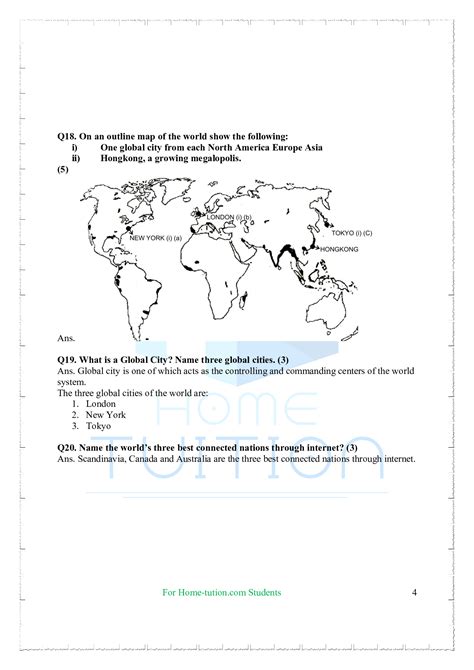 Important Questions For Class 12 Geography Chapter 7 Tertiary And