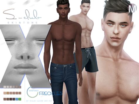 The Sims Resource Male Natural Freckles Skintones Overlay