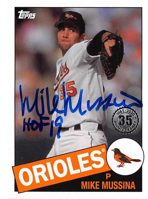 Mike Mussina Autographed Baseball Card Baltimore Orioles Topps