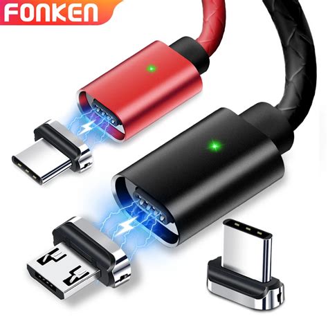 Fonken Cable Magn Tico Usb Tipo C Cable Micro Usb De Carga R Pida Para