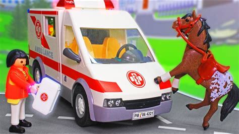 New Cartoons With Cars For Kids Horse And Rescuers And Ambulance