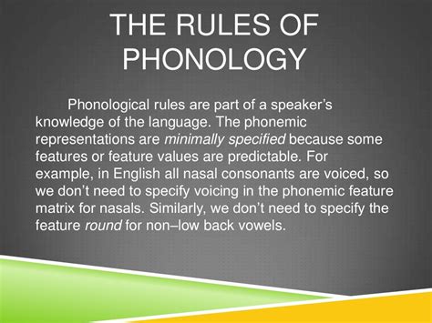 The Rules Of Phonology