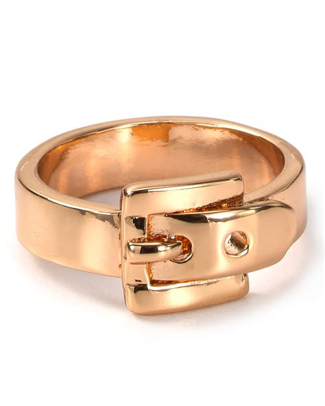 Michael Kors Rose Gold Buckle Ring | Bloomingdale's