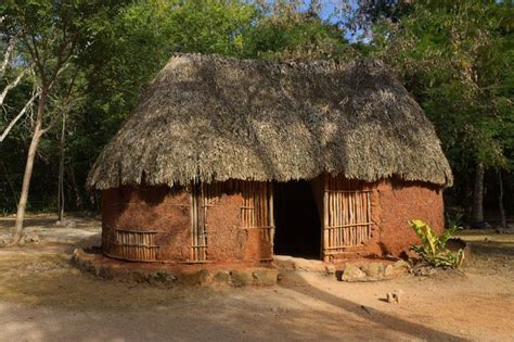 Mayan Hut Near Chichen Itza Ruins Yucatan