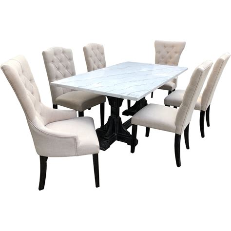 Acme Gerardo Dining Table In White Marble And Weathered Espresso