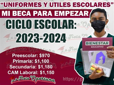 Mi Beca para Empezar Ya Depositaron el Apoyo Útiles y Uniformes