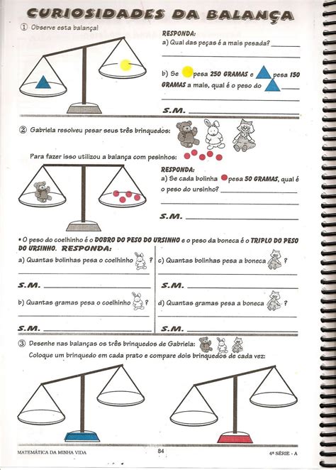 Pedagogas da paz Atividade medidas de peso Balança