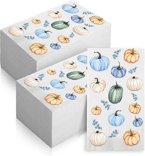 Amazon Pack Fall Paper Napkins Watercolor Pumpkin Disposable