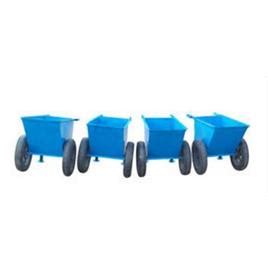 Mild Steel Nylon Double Wheel Barrow Hand Trolley For Material