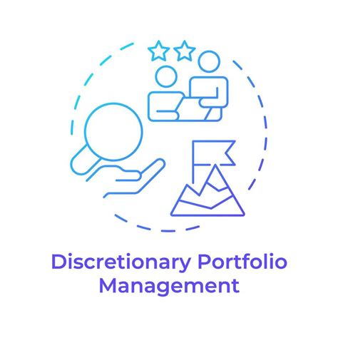 discrecional portafolio administración azul degradado concepto icono